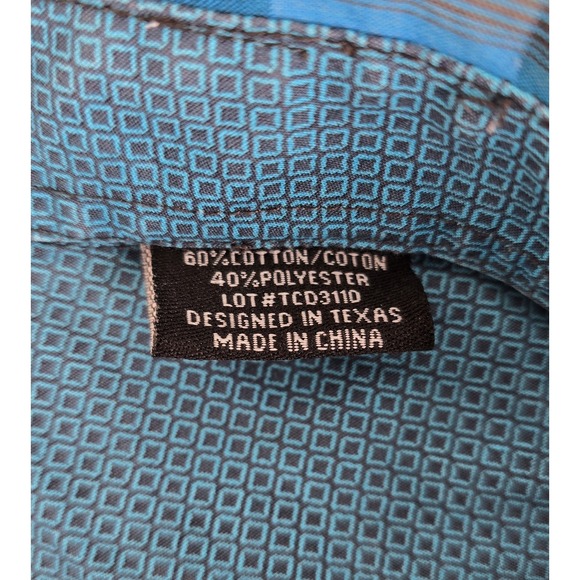 PANHANDLE Tuf Cooper Performance Western Shirt Mens XL Blue‎ Plaid Long Sleeve - Picture 7 of 12